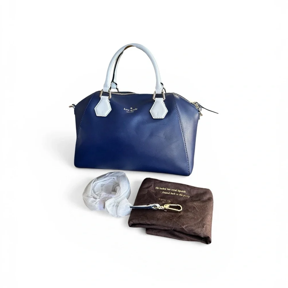 NWT Kate Spade Pippa Catherine Street Satchel French Navy Leather Bag